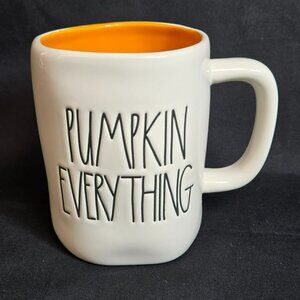 Rae Dunn PUMPKIN EVERYTHING Coffee Mug Orange Inside Thanksgiving Farmhouse Fall